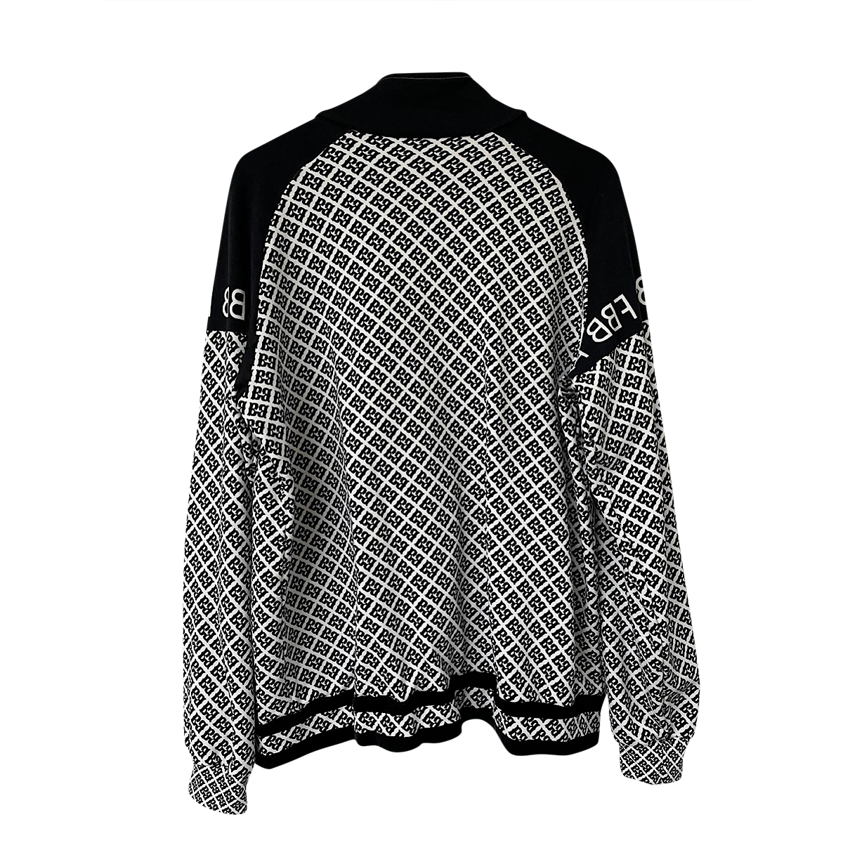 Black & White Lynx Athletic Track Jacket – Raglan Sleeves, 100% Cotton, Streetwear Ready