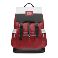 Front view of WHITE APENN LUX Italian leather rucksack