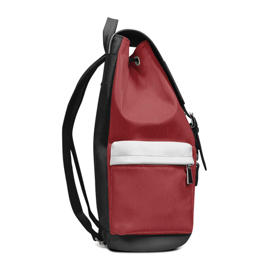 Front view of WHITE APENN LUX Italian leather rucksack