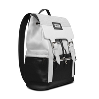 Angled view of WHITE APENN LUX limited edition leather rucksack