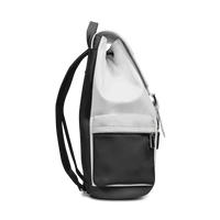 Side view of WHITE APENN LUX handcrafted leather rucksack