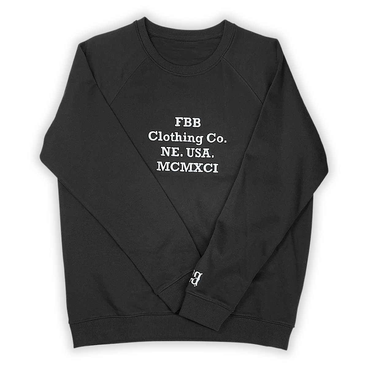 MCMXCI Black Raglan Sleeve Sweatshirt