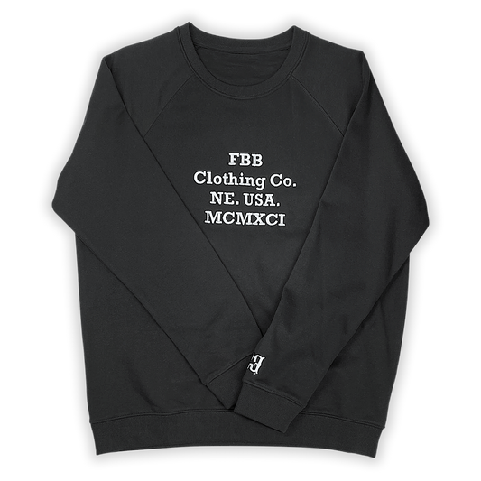 MCMXCI Black Raglan Sleeve Sweatshirt