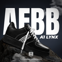 Airforce 1 sneaker on a rock with a sky silhouette 