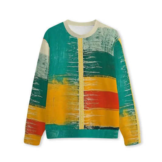 Colourful 100% cotton Crewneck sweatshirt with abstract design and FBB logos