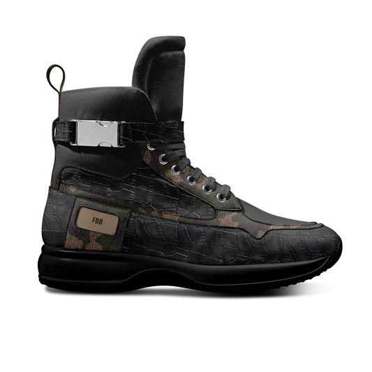 Side view FBB Urban Militaries: Exclusive Handcrafted Italian Leather Shoes - Limited Edition