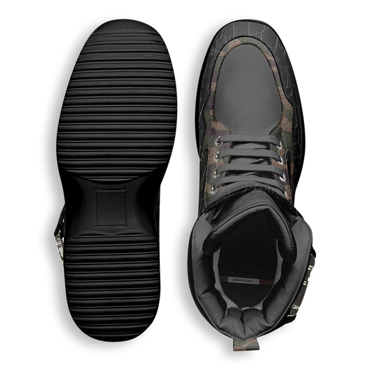 Side view FBB Urban Militaries: Exclusive Handcrafted Italian Leather Shoes - Limited Edition