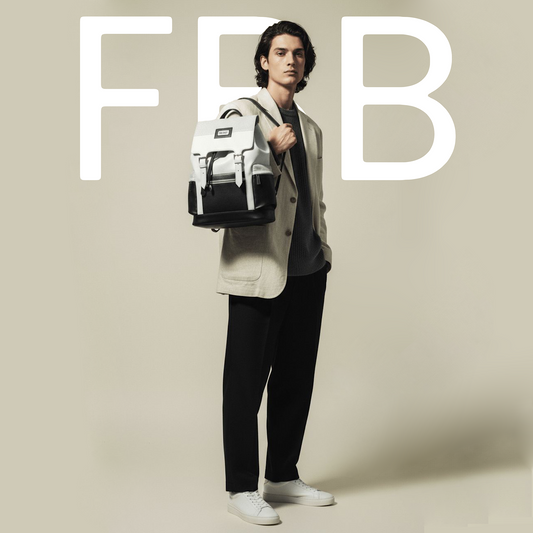 Front view of WHITE APENN LUX Italian leather rucksack