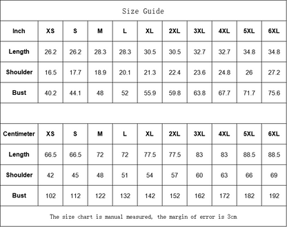 FBB Barrier vest size chart, XS–6XL, with length, shoulder and bust measurements in inches and centimeters.
